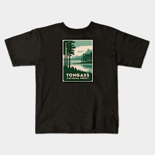 Tongass National Forest Vintage Travel Poster Kids T-Shirt